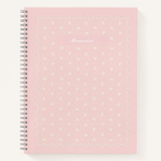 CUADERNO タイトル　カスタマイズ　リボン　ピンク     ノートブック