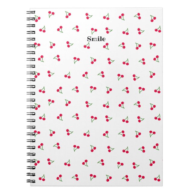 CUADERNO タイトル　カスタム　チェリー(ホワイト) ノートブック (Frente)