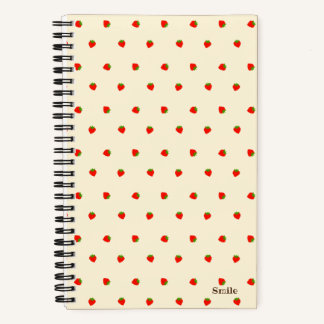CUADERNO 文字 カスタム いちご アイボリー ノートブック