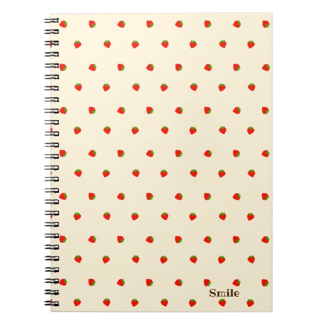 CUADERNO 文字　カスタム　いちご　アイボリー　  ノートブック (Frente)