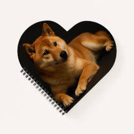 Cuaderno 柴犬ポートレート Shiba Inu Art Heart Shaped Spiral