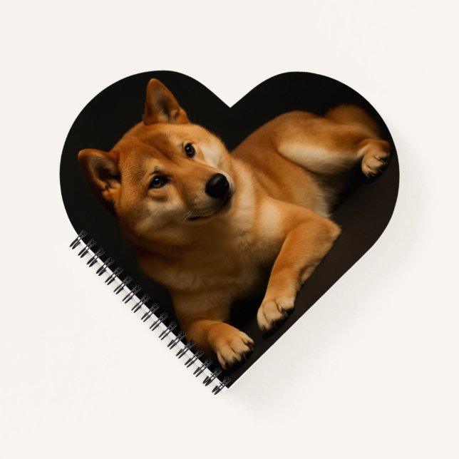 Cuaderno 柴犬ポートレート Shiba Inu Art Heart Shaped Spiral (Anverso)