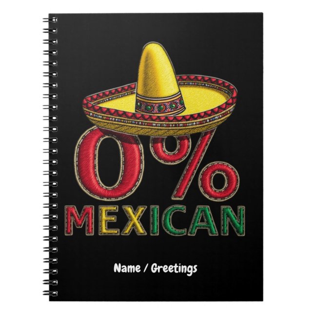 Cuaderno 0% Funny Mexicano Cinco De Mayo Hilarante (Frente)