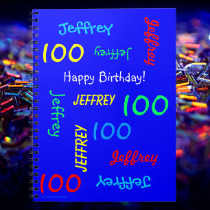 Cuaderno 100.ª fiesta de cumpleaños Libro de invitados azul