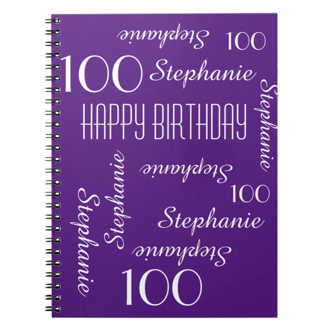 Cuaderno 100.º libro de invitados de fiesta de cumpleaños,  (Frente)