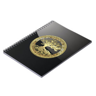 Cuaderno [100] Árbol celta de vida [Oro]