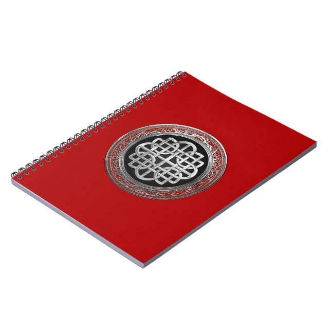 Cuaderno [100] Cruz de nudo sagrado de plata celta (Lado Izquierdo)