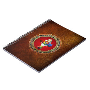 Cuaderno [100] Cruz Rosy (Rosa Croix) sobre rojo y oro