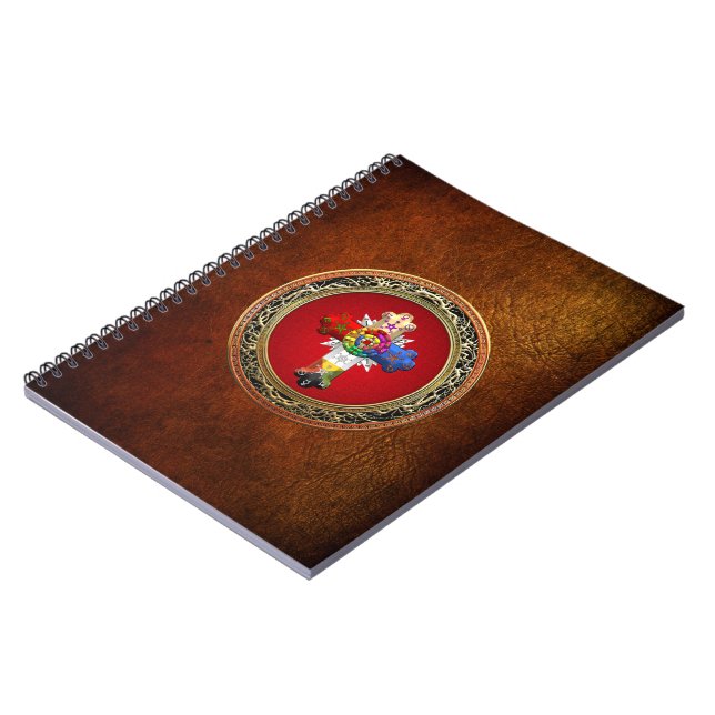 Cuaderno [100] Cruz Rosy (Rosa Croix) sobre rojo y oro (Lado Izquierdo)