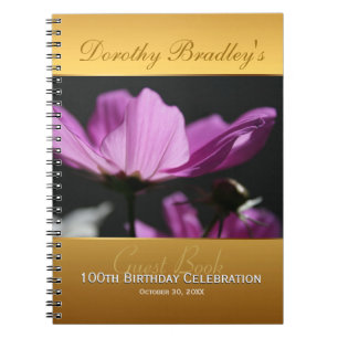 Cuaderno 100 cumpleaños Personalizado floral invitado B
