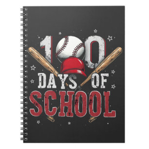 Cuaderno 100 días de amantes del deporte de béisbol escolar