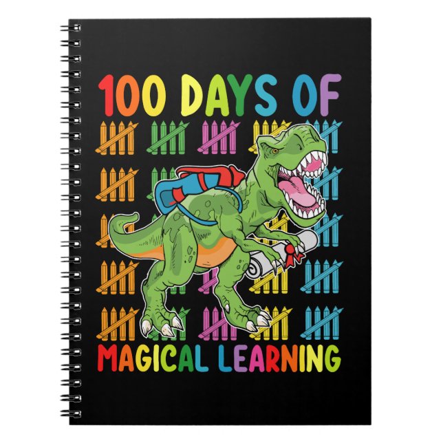 Cuaderno 100 Días De Aprendizaje Mágico Escuela De Dinosaur (Frente)