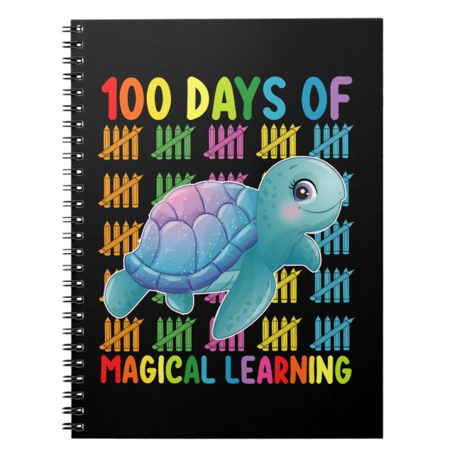 Cuaderno 100 Días De Aprendizaje Mágico Escuela De Tortugas (Frente)