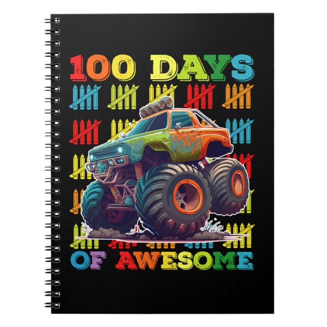 Cuaderno 100 días de asombroso monstruo escolar de 100 días (Frente)