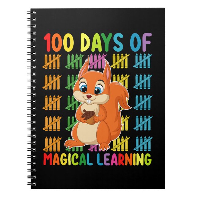 Cuaderno 100 Días De Escuela De Ardilla De Aprendizaje Mági (Frente)