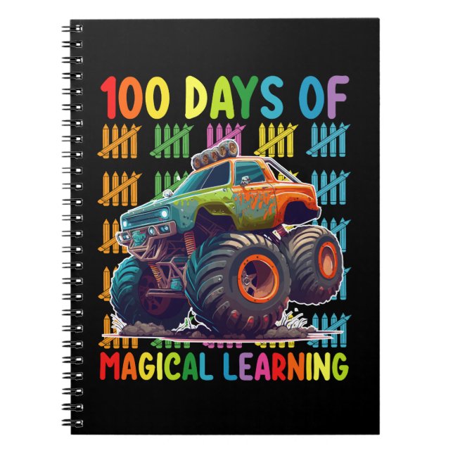 Cuaderno 100 Días De Escuela De Camiones Monstruo De Aprend (Frente)