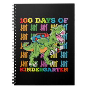 Cuaderno 100 Días De Escuela De Kindergarten T Rex Dinosaur