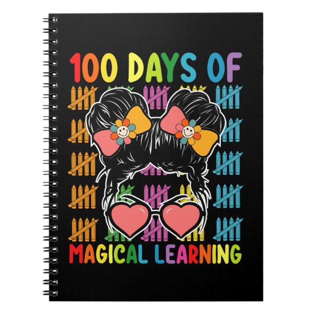 Cuaderno 100 Días De Escuela De Moño Desordenado De Aprendi (Frente)
