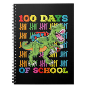 Cuaderno 100 Días De Escuela Para Estudiante De Dinosaurio 