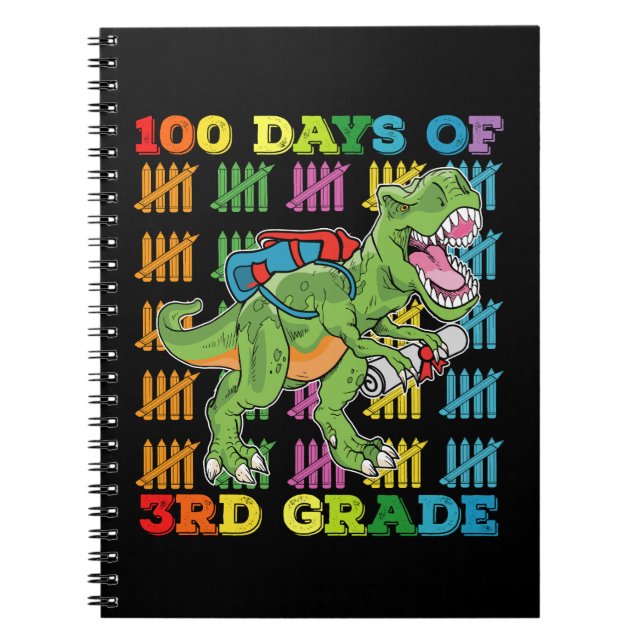Cuaderno 100 Días De La Escuela De Dinosaurio De 3er Grado  (Frente)