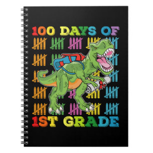 Cuaderno 100 Días De La Escuela De Dinosaurio De Primer Gra