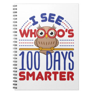 Cuaderno 100 días de maestría más inteligente con búhos esc