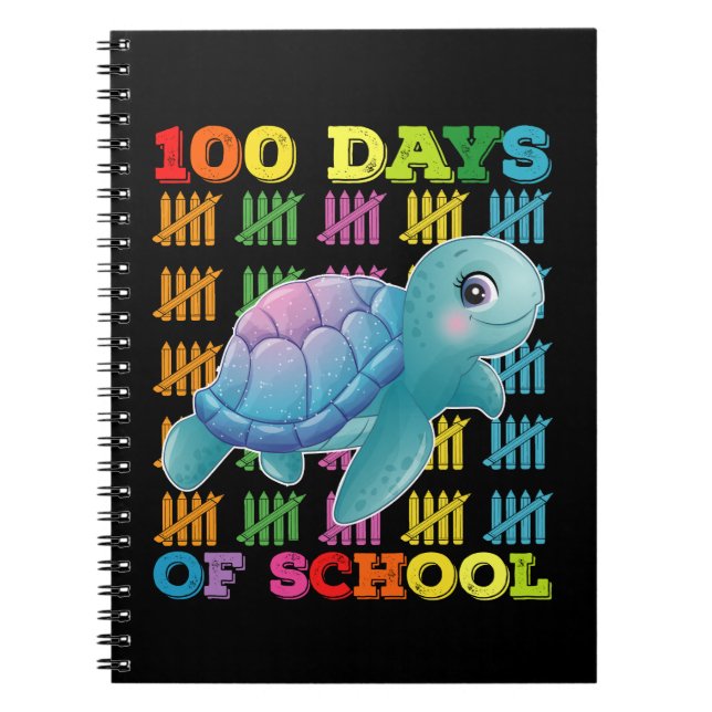 Cuaderno 100 Días Escolares De Maestros De Tortuga (Frente)