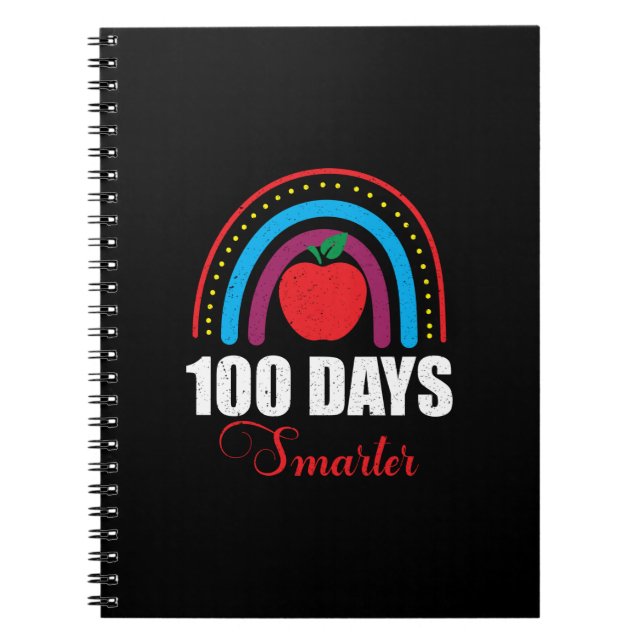 Cuaderno 100 días más inteligentes para el arco iris Funny  (Frente)