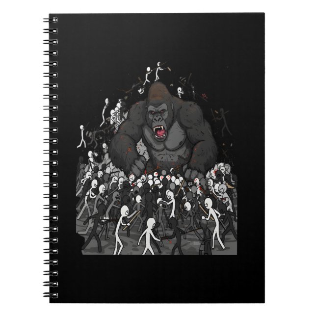 Cuaderno 100 Men vs 1 Gorilla, Gift for Him, Gorilla Debate (Frente)