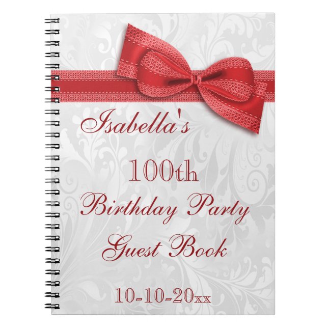 Cuaderno 100o Damasco y arco de la fiesta de cumpleaños (Frente)