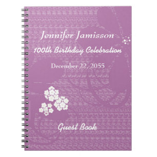 Cuaderno 100o Libro de visitas de la fiesta de cumpleaños,