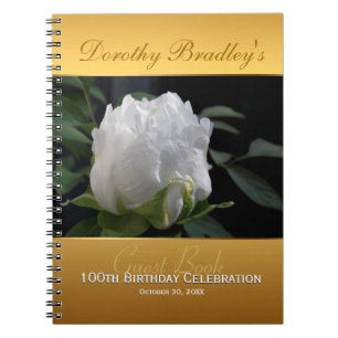 Cuaderno 100o Libro de visitas del personalizado del Peony