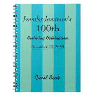 Cuaderno 100o Raya azul/verde del libro de visitas de la