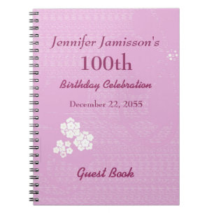 Cuaderno 100o Rosa del libro de visitas de la fiesta de