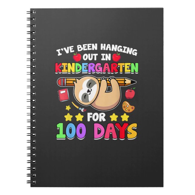 Cuaderno 100th Day Of School Sloth Shirt Kindergarten 100 D (Frente)