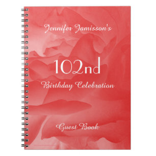 Cuaderno 102o Libro de visitas de la fiesta de cumpleaños,