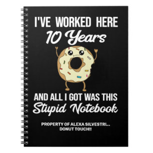 Cuaderno 10 años de trabajo 10 años de servicio