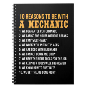 Cuaderno 10 Razones para estar con un mecánico mecánico gra