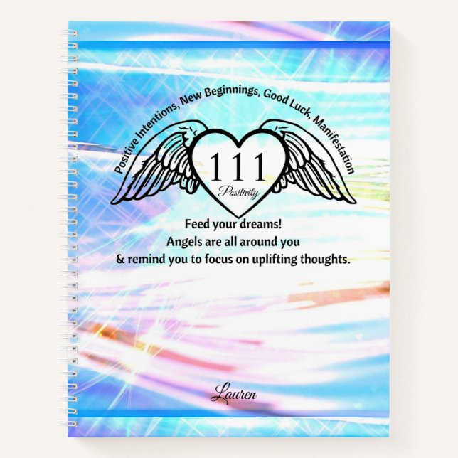 Cuaderno 111 Angel Number Gratitude Journal | Name Book (Anverso)
