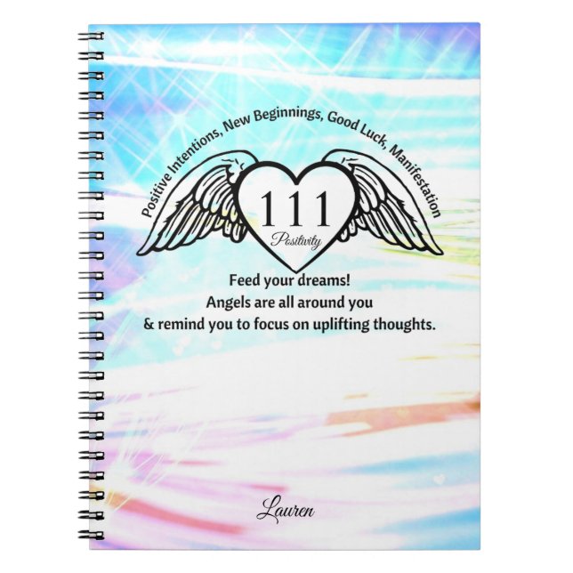 Cuaderno 111 Angel Number Gratitude Journal | Name Notebook (Frente)