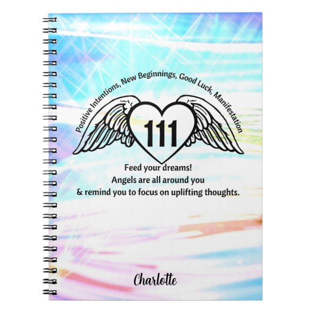 Cuaderno 111 Angel Number Gratitude Monogram Journal (Frente)