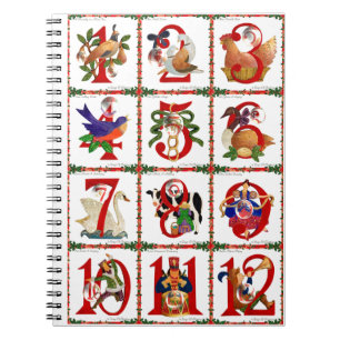 Cuaderno 12 Días de Regalos de Impresión de Colcha de Navid