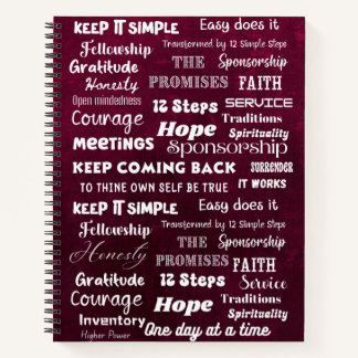 Cuaderno 12 Step Recovery Words & Slogans