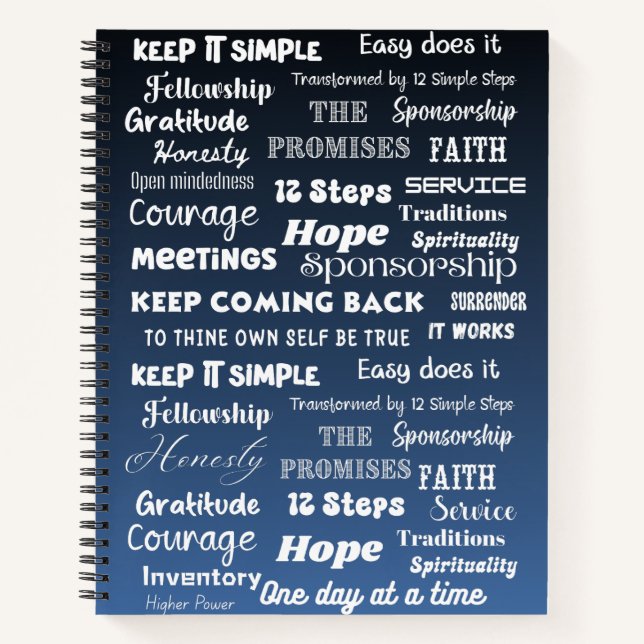 Cuaderno 12 Step Recovery Words & Slogans (Anverso)