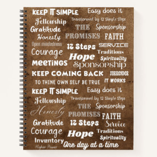 Cuaderno 12 Step Recovery Words & Slogans
