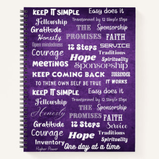 Cuaderno 12 Step Recovery Words & Slogans