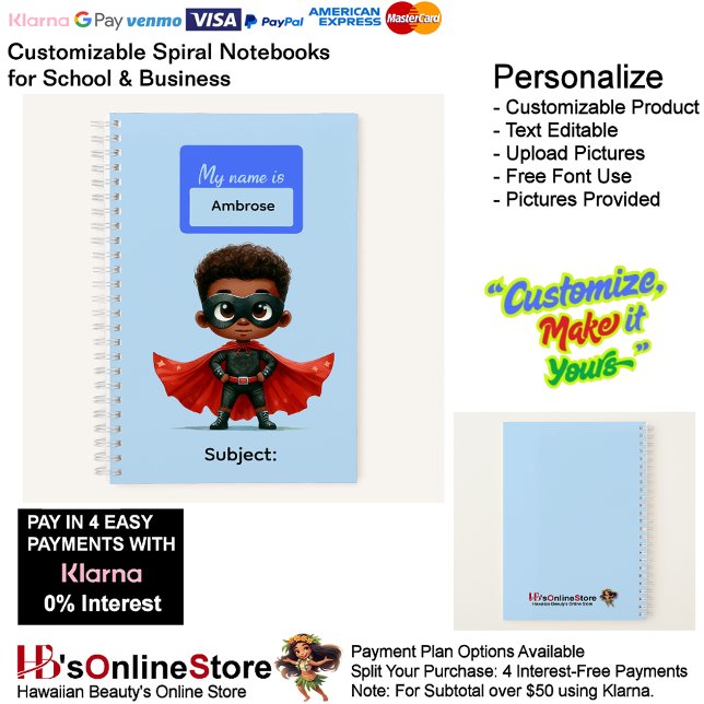 Cuaderno 12 Suministros de escritura para niños superhéroes (12 Super Hero Kids Boy Writing Supplies Students Notebook.)