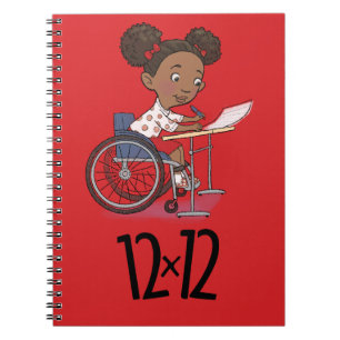 Cuaderno 12 x 12 Escritor Chica Bloc de notas rojo