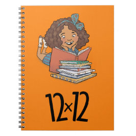 Cuaderno 12 x 12 lector Chica Naranja de bloc de notas en e