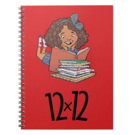 Cuaderno 12 x 12 lector Chica portátil espiral rojo